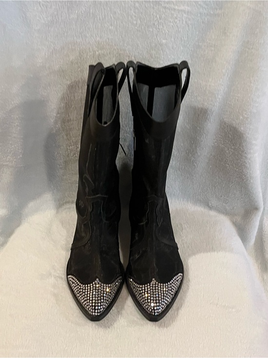 Karl Lagerfeld Shoes - Karl Lagerfeld Paris Mesh Western / Cowgirl Boots w/ rhinestones. Black. 7.5